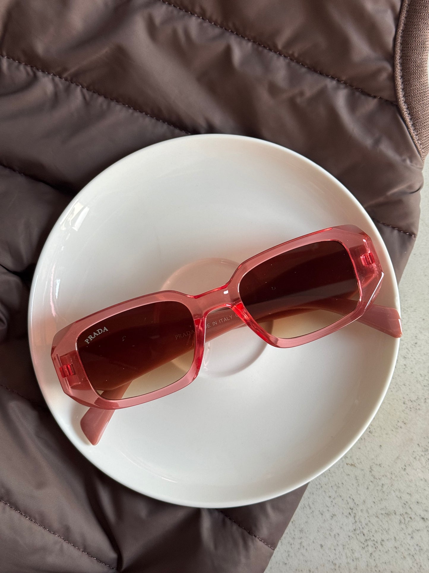 PINKISH RED PRADA SUNGLASSES / SHADES