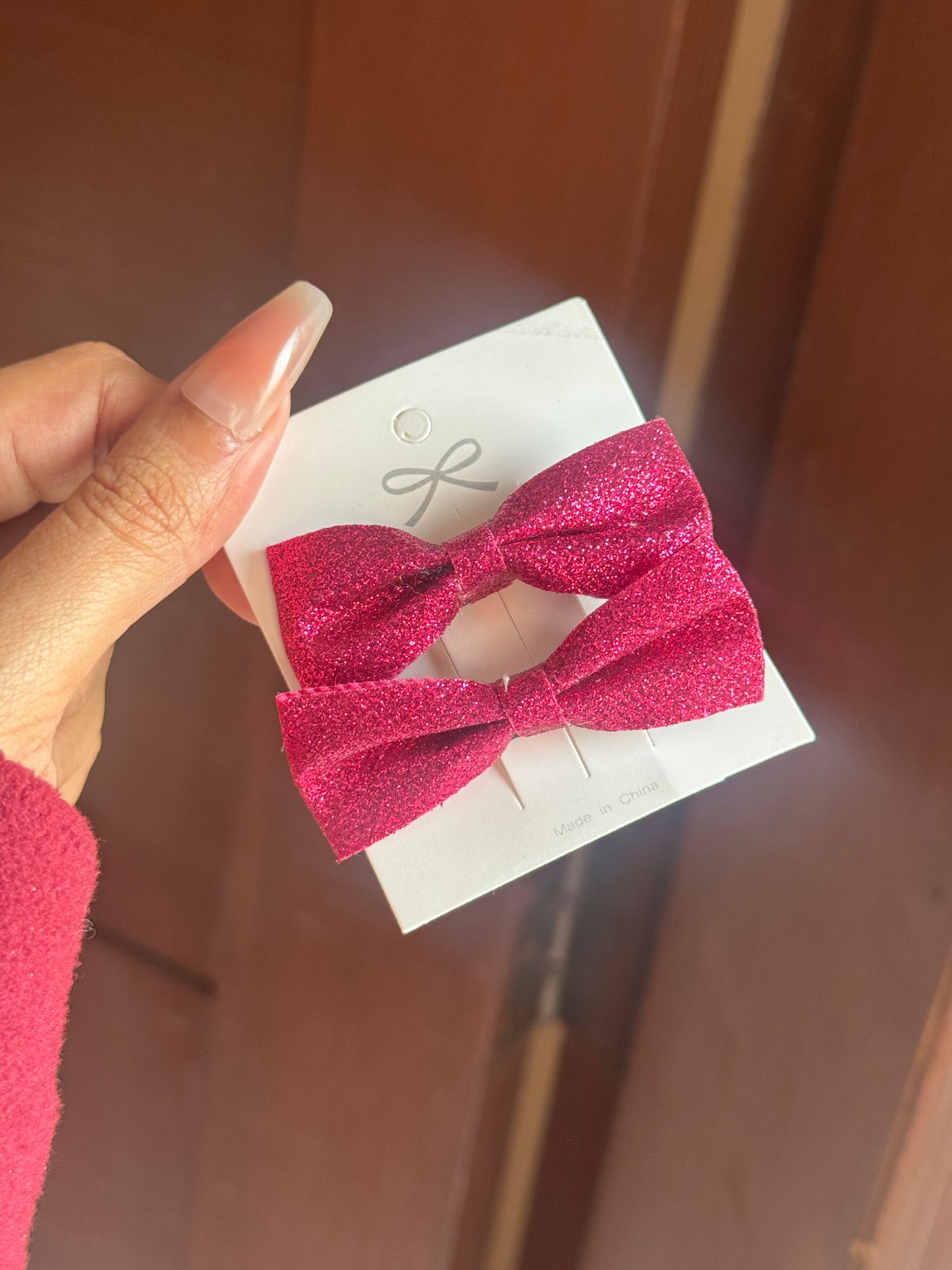 B162 SHINY HAIR BOW SET