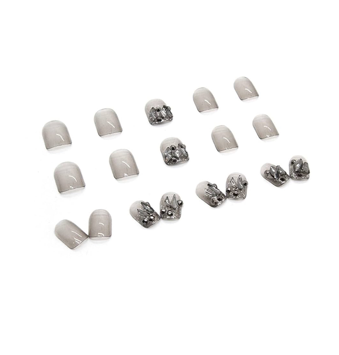N2 GREY FANCY NAIL SET