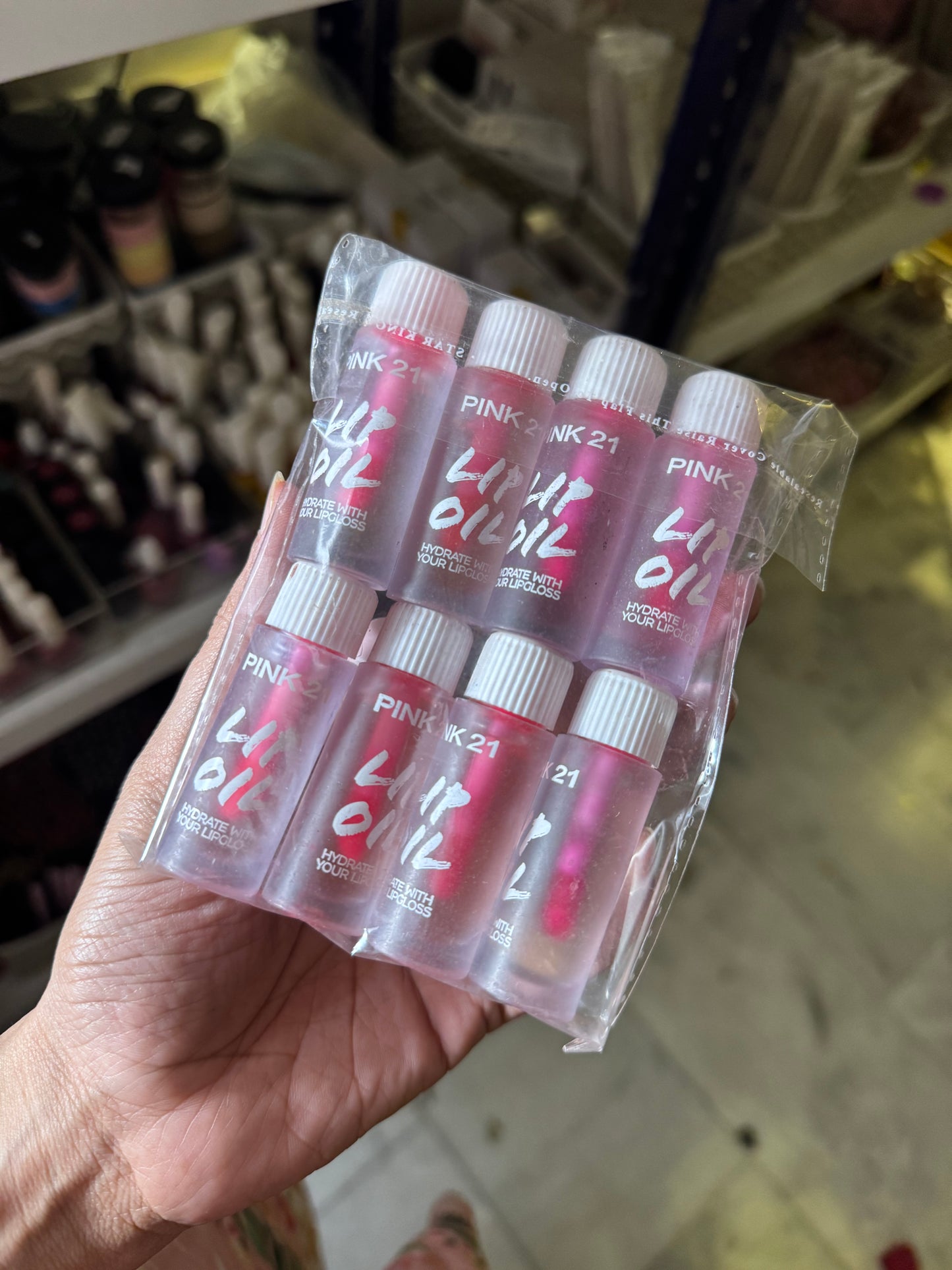 PINK 21 COLOR CHANGING LIP OIL SET OF 8 PIECES