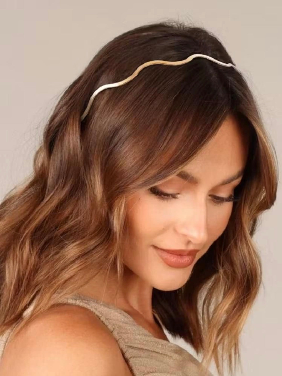 E43 THIN METAL GOLDEN HEADBAND