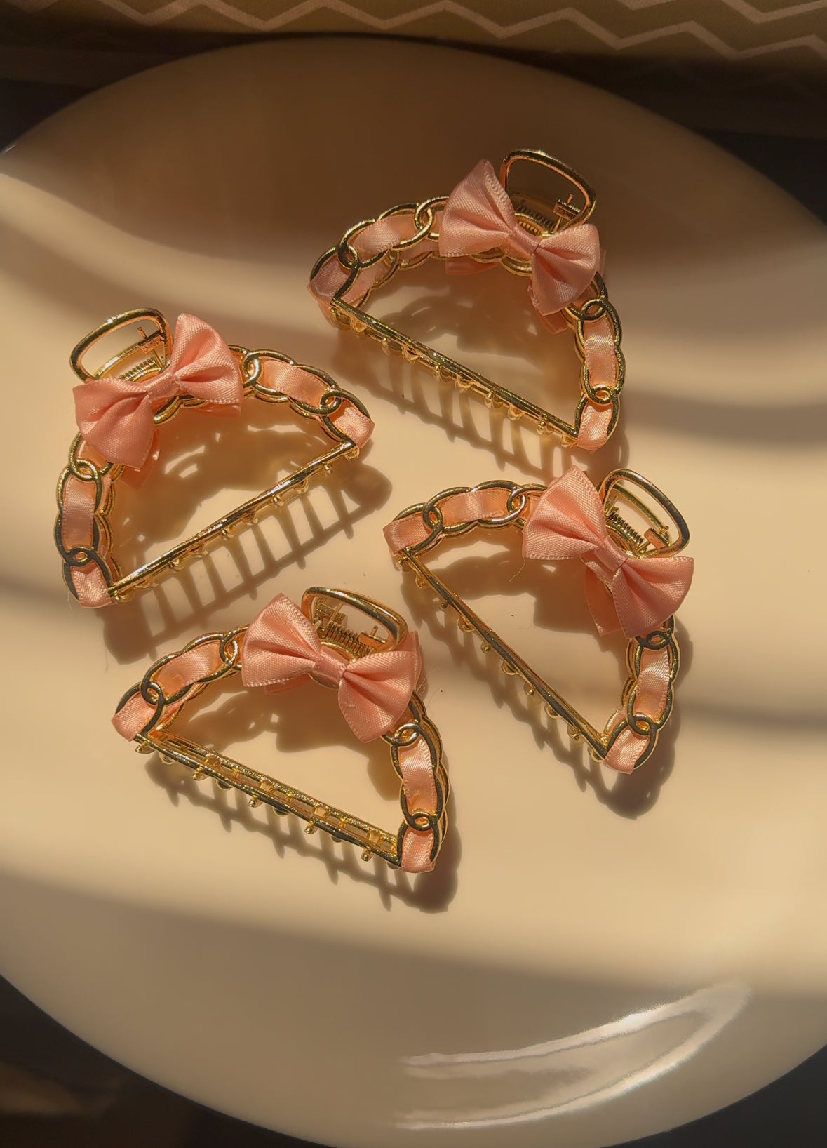 PINK RIBBON METAL CLAW CLIP