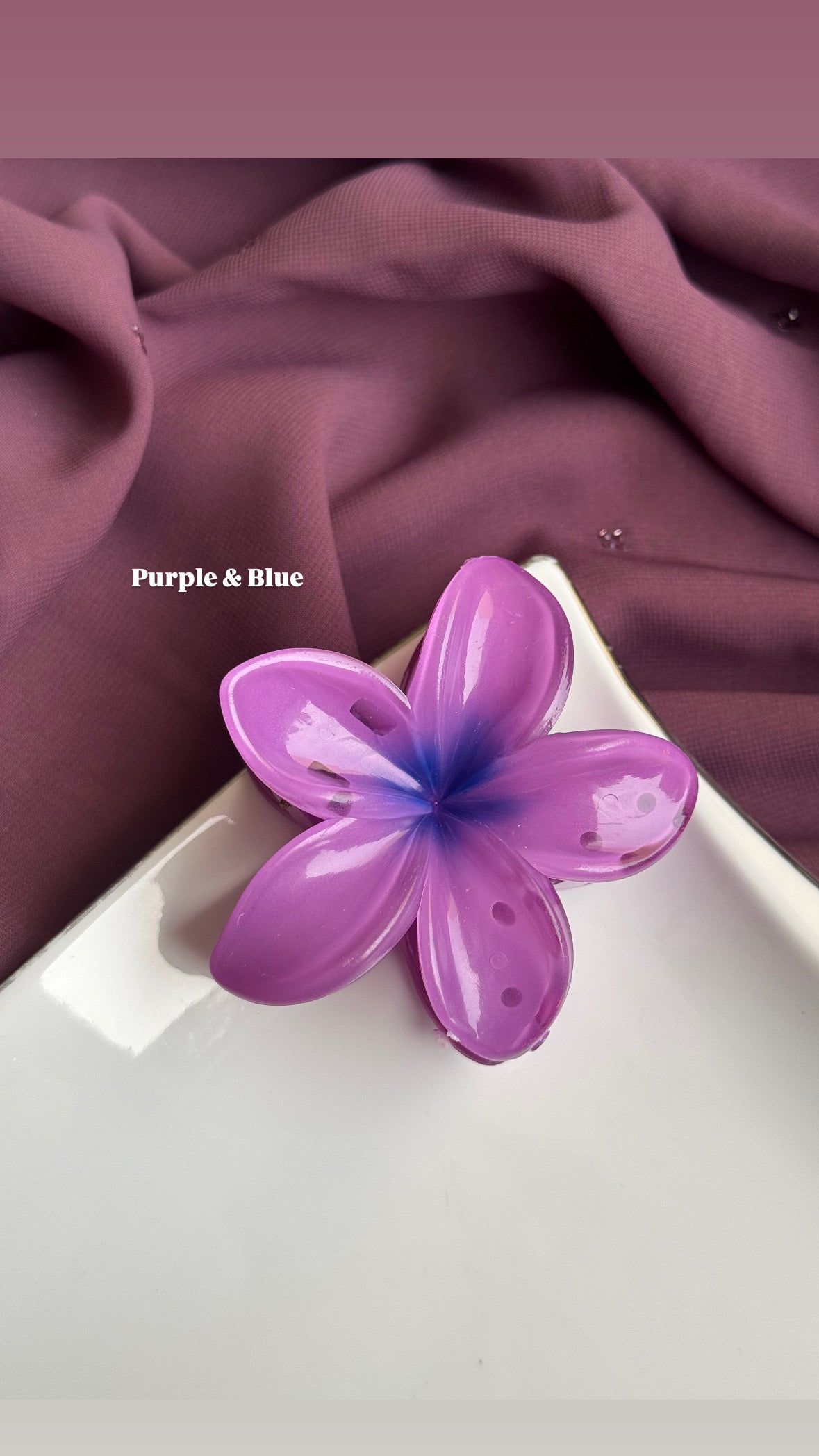 (A) LARGE FLOWER HAIR CLIP