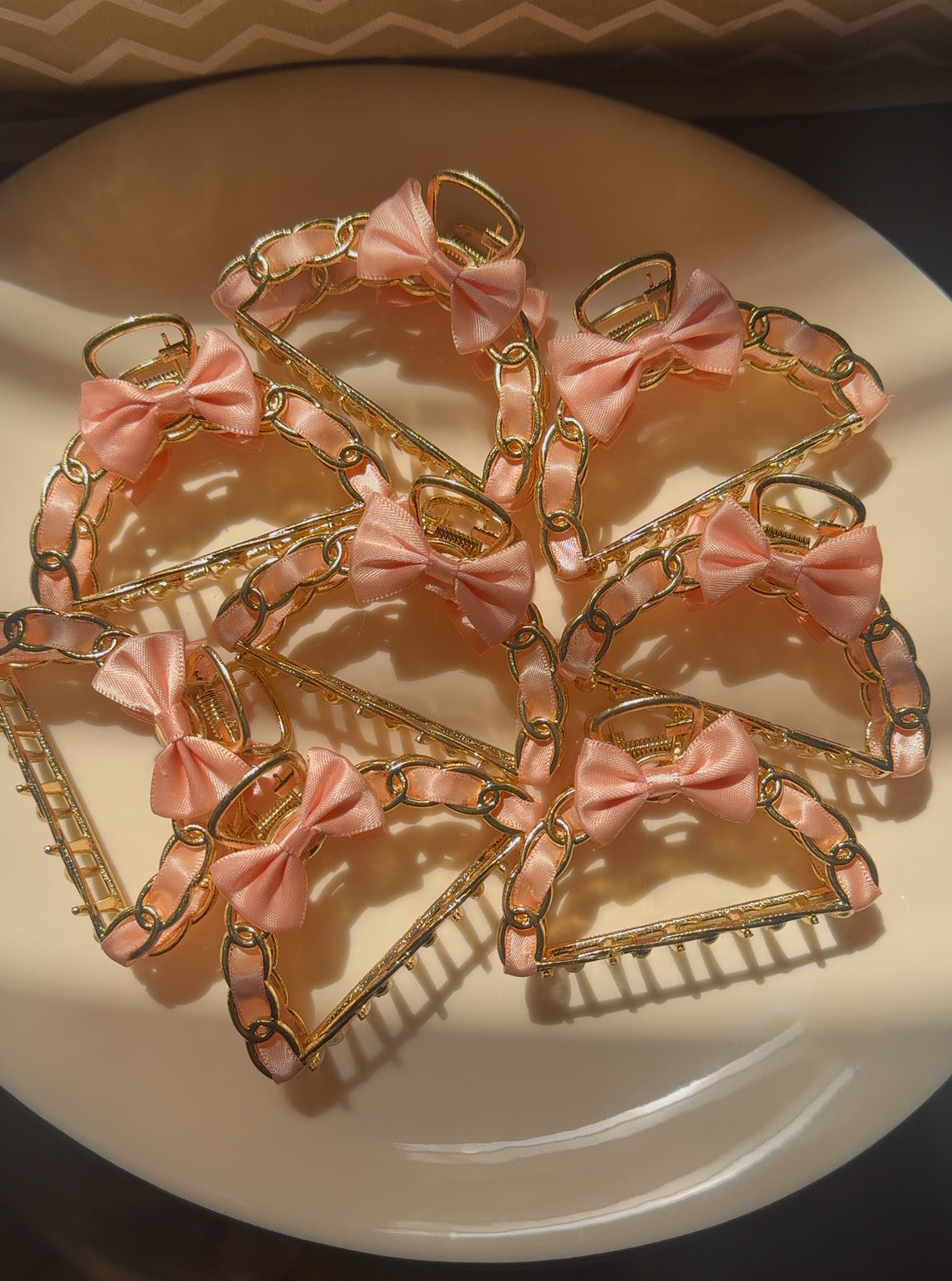 PINK RIBBON METAL CLAW CLIP