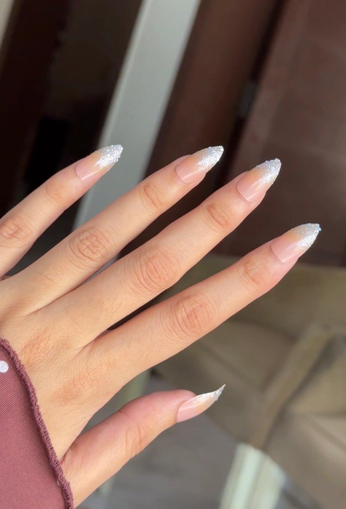 PINK GLITTER NAIL SET