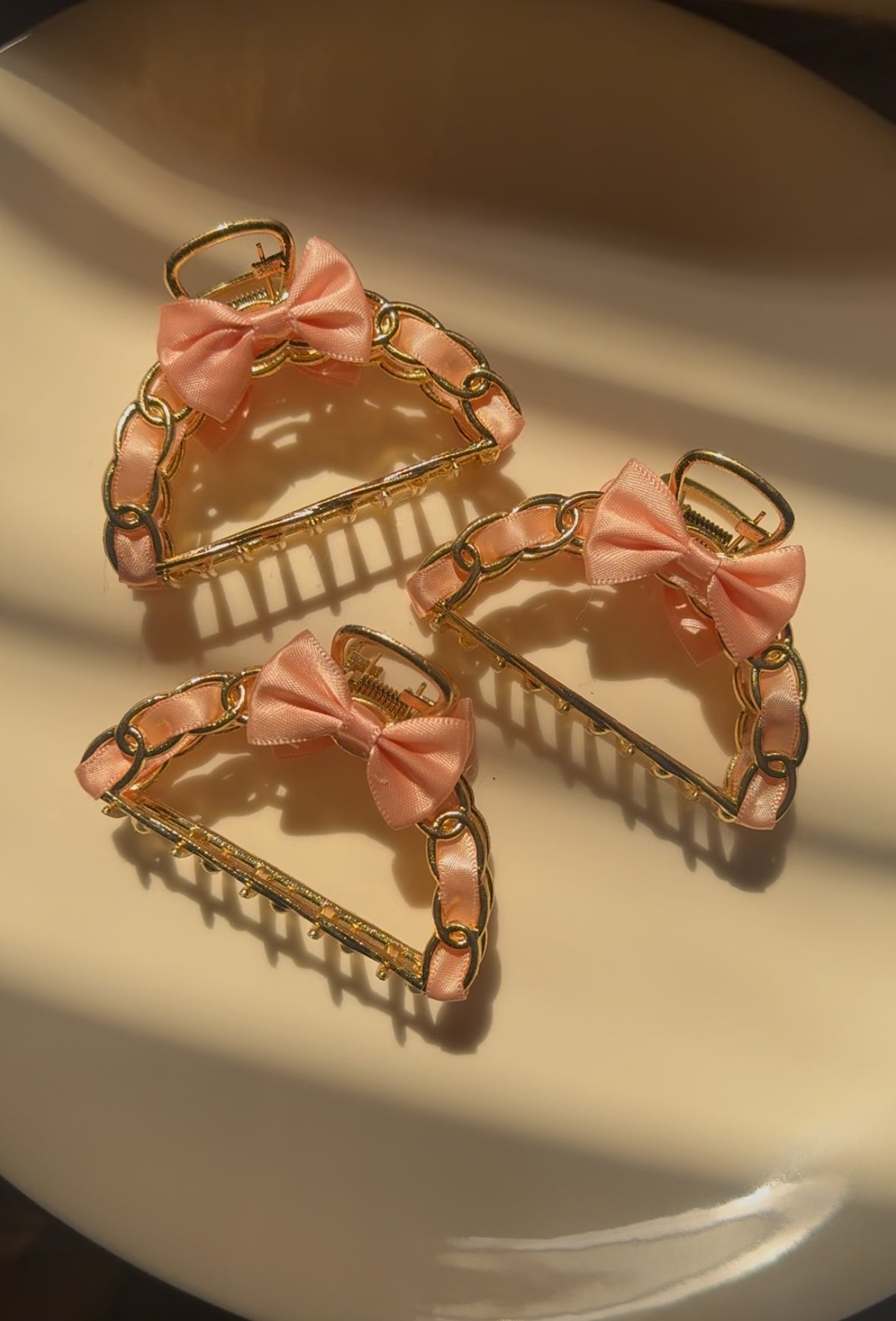 PINK RIBBON METAL CLAW CLIP
