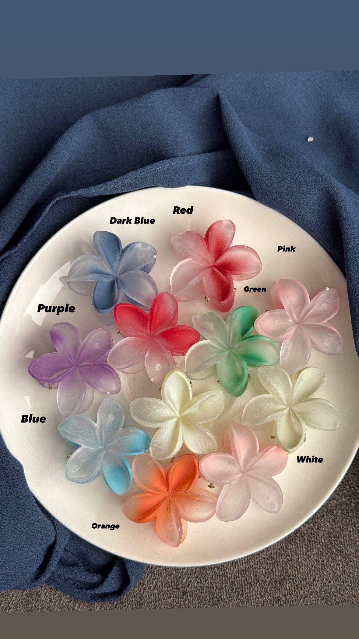 A121 CLEAR FLOWER MINI HAIR CLAWS