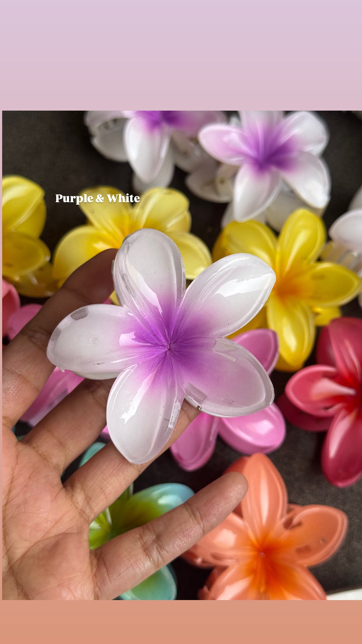 (A) LARGE FLOWER HAIR CLIP