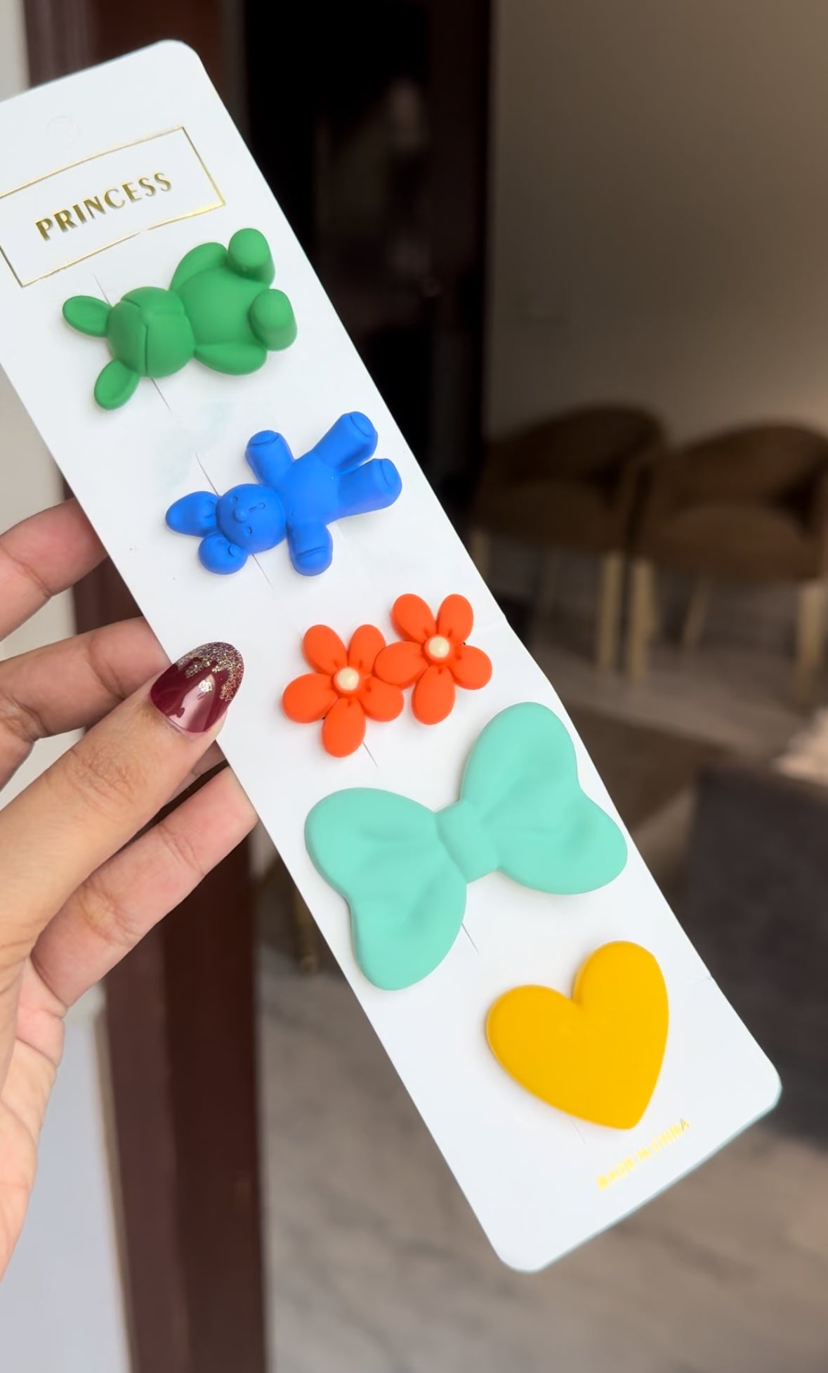 TEDDY HAIR PIN KIDS ACCESSORIES SET