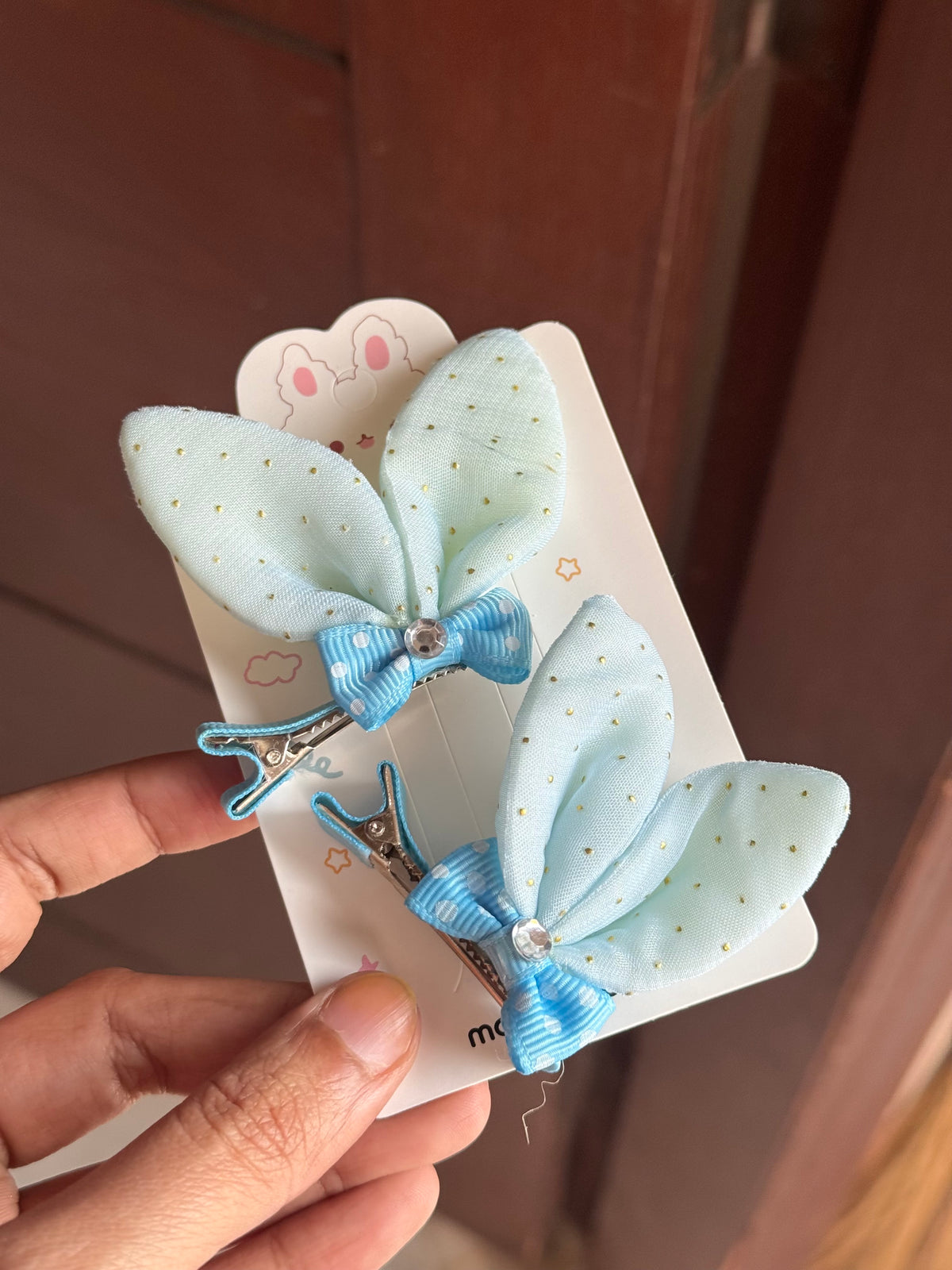 B192 BUNNY HAIR PIN PAIR