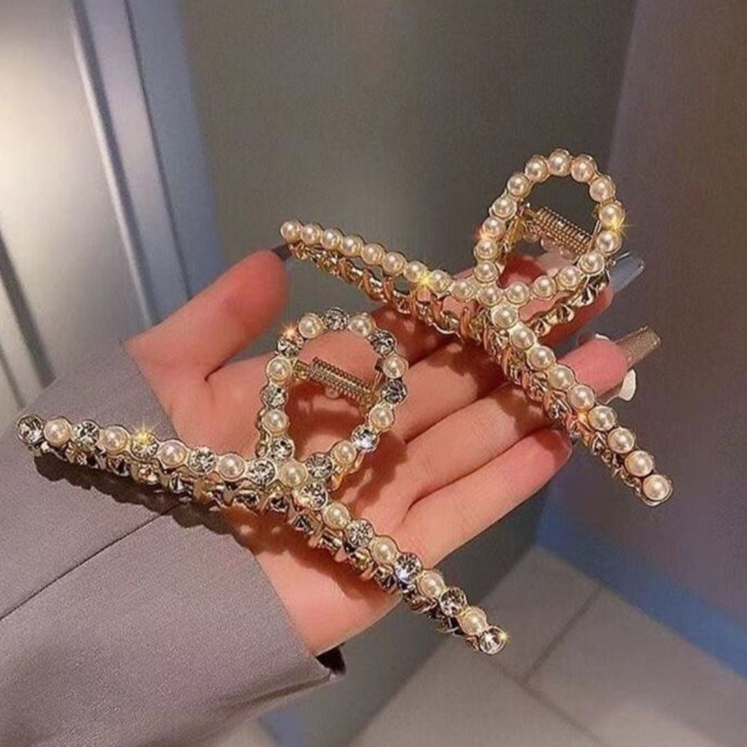 PEARL AND STONE METAL CLAW CLIP SET