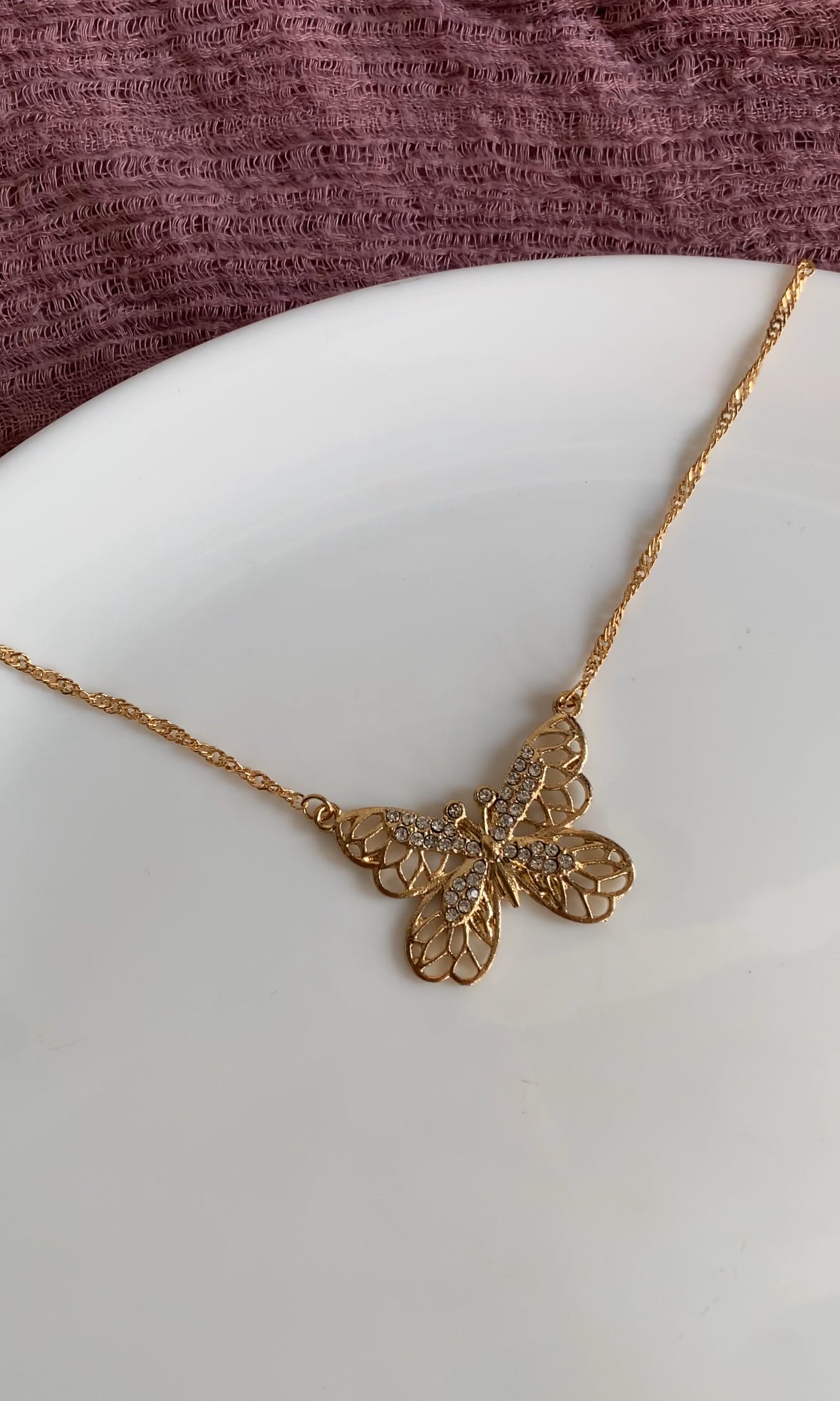 F35 GOLDEN BUTTERFLY NECKLACE PENDANT