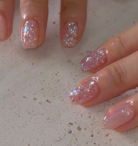 PINK GLITTER NAIL COLOR