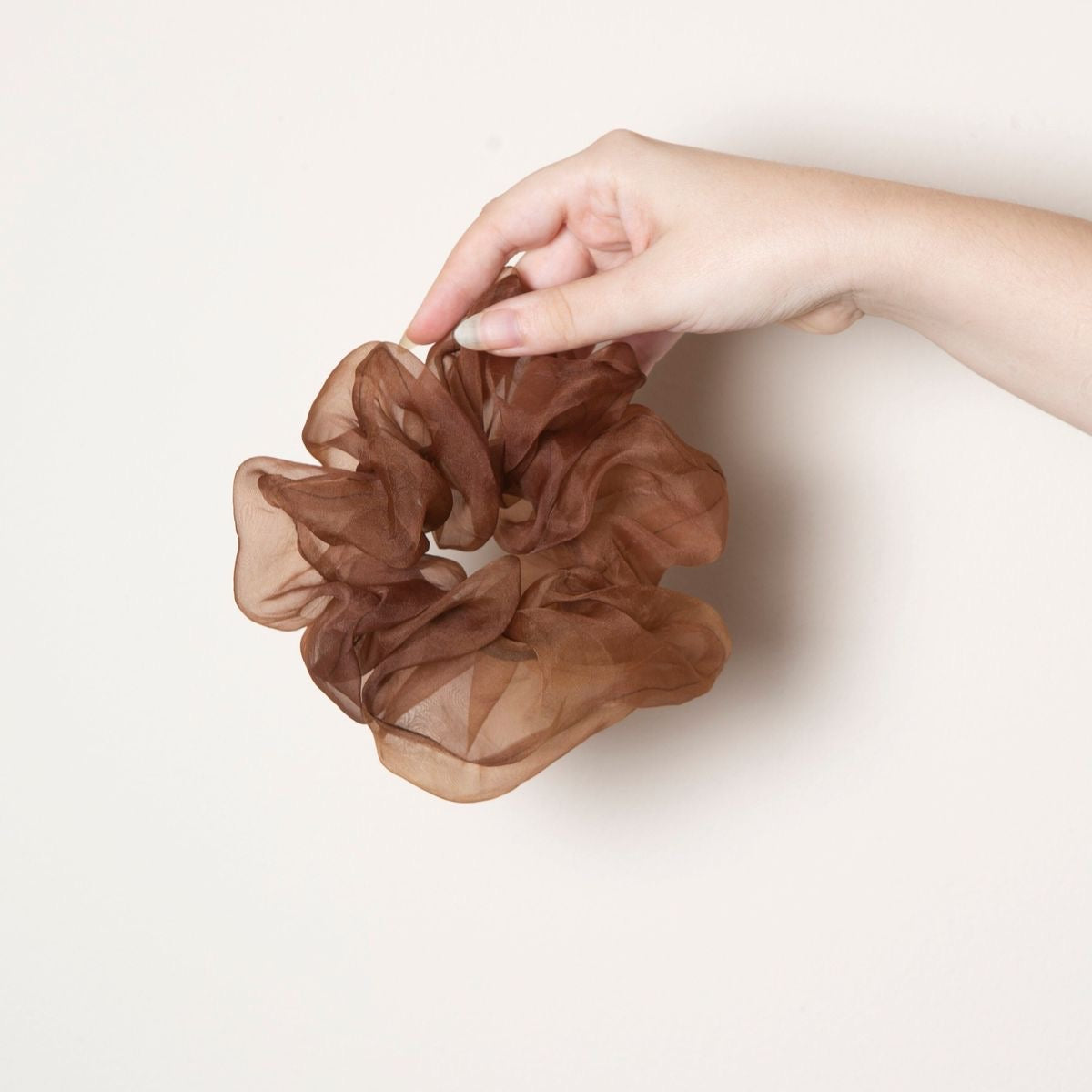 BROWN ORGANZA SCRUNCHIE
