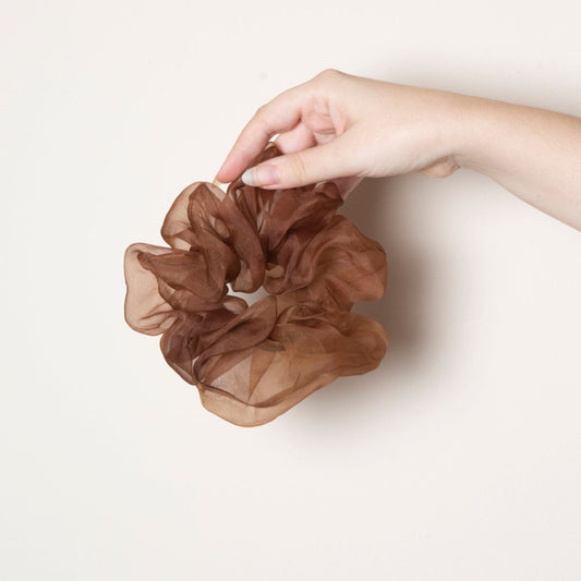 BROWN ORGANZA SCRUNCHIE