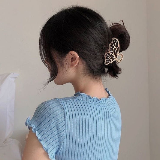 METAL GOLDEN BUTTERFLY CLAW CLIP