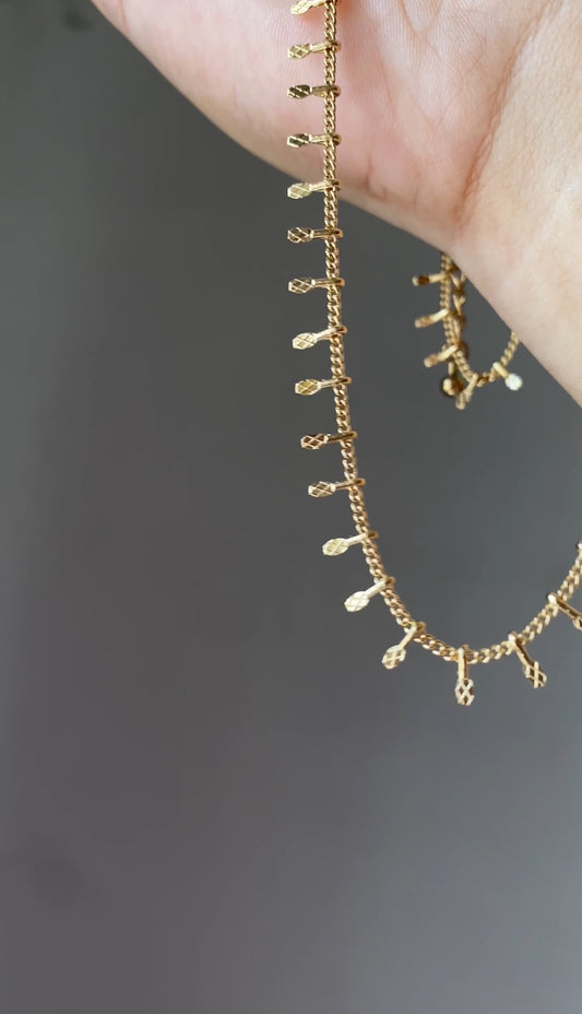 D SIMPLE GOLDEN NECKLACE PENDANT CHAIN