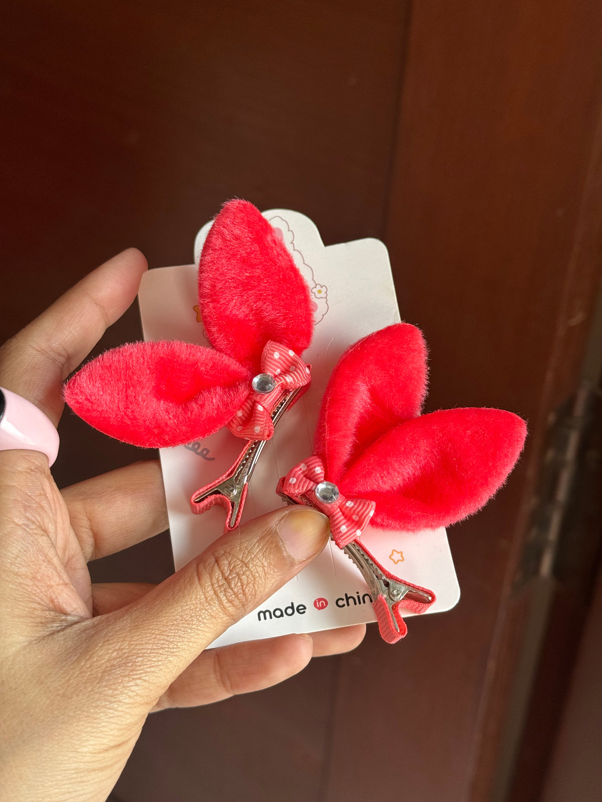 B195 BUNNY HAIR PINS PAIR