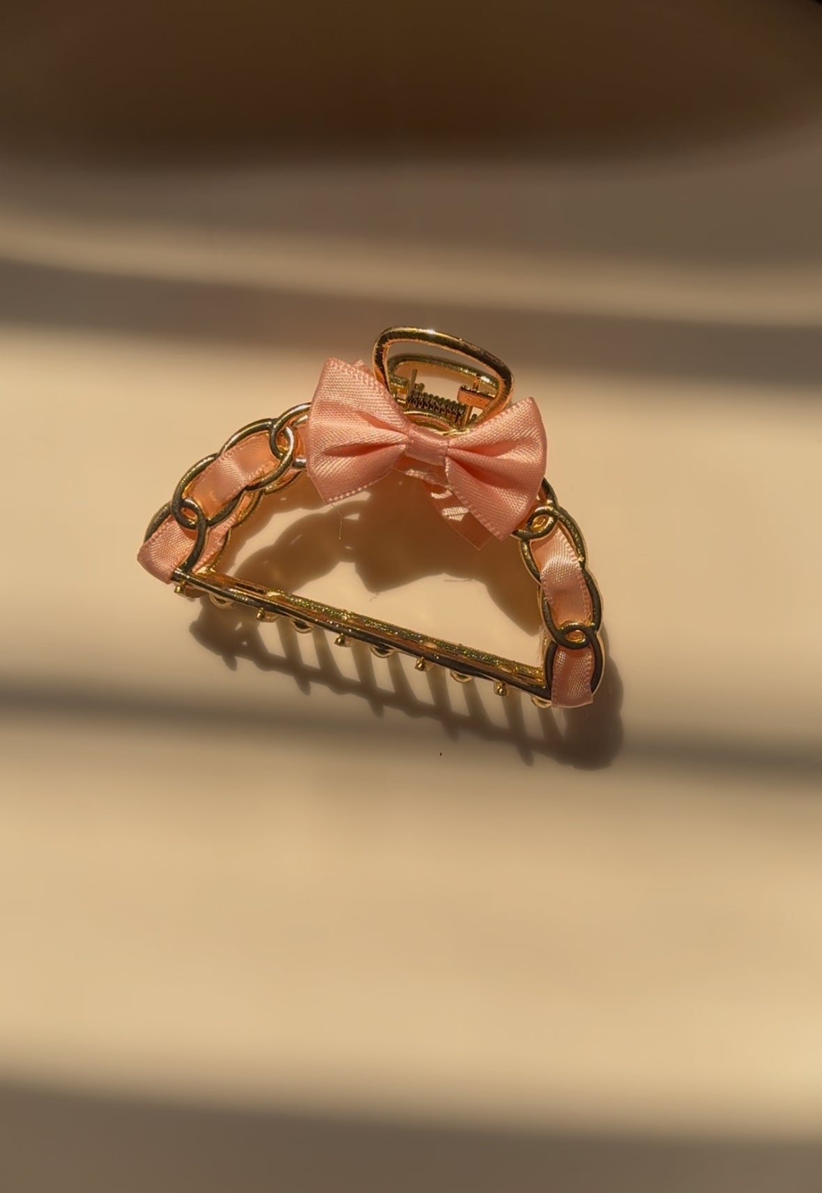 PINK RIBBON METAL CLAW CLIP