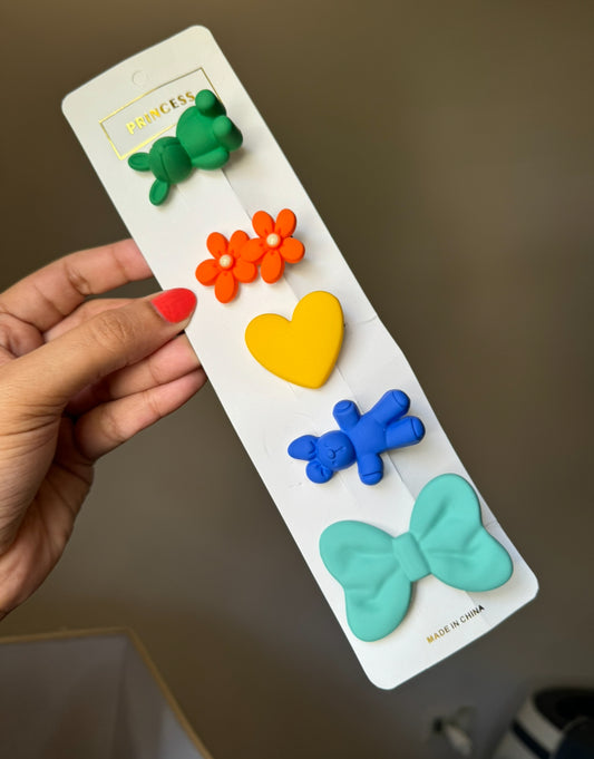 TEDDY HAIR PIN KIDS ACCESSORIES SET