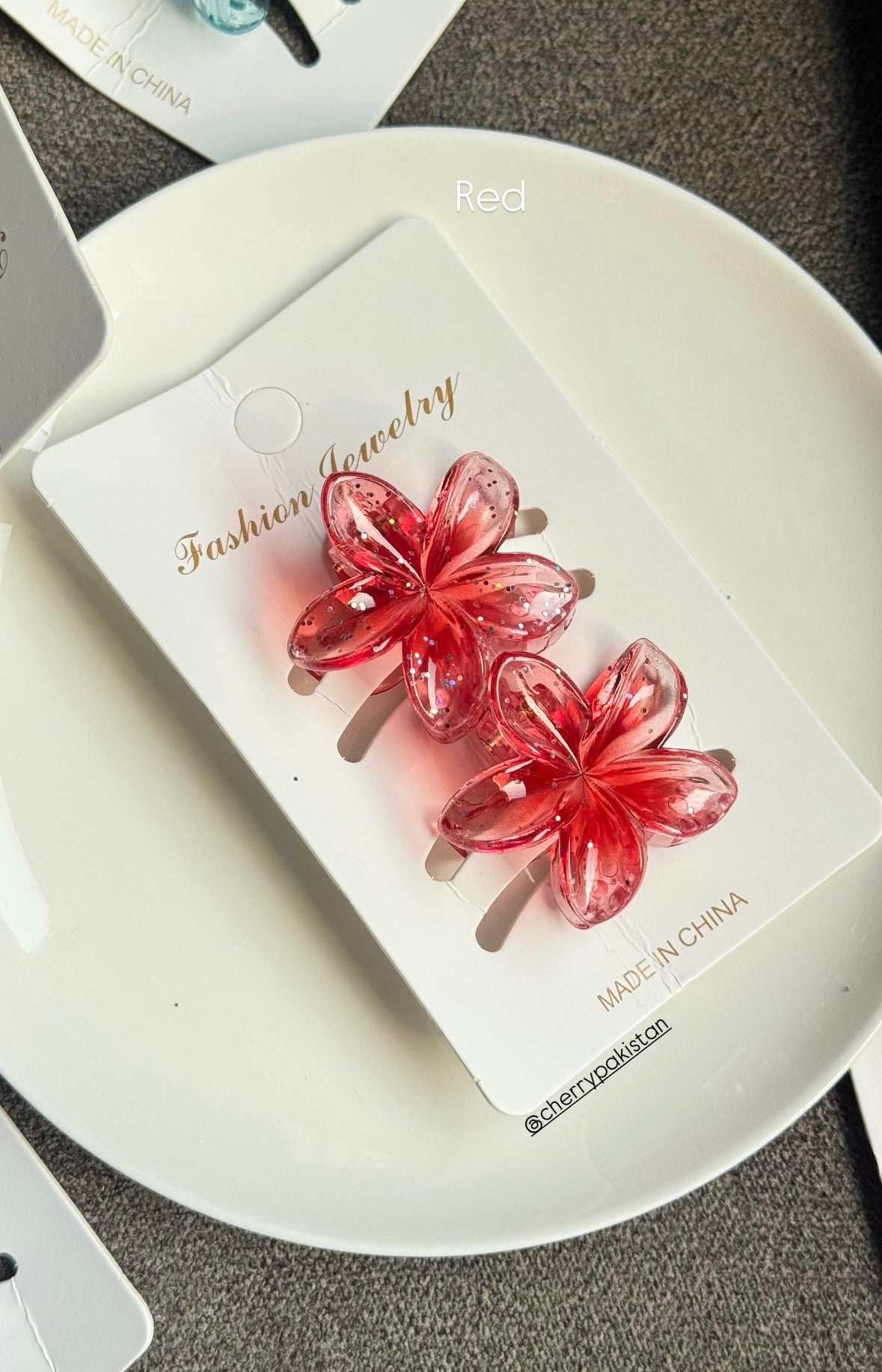 SMALL CLEAR GLITTER CLIP SET
