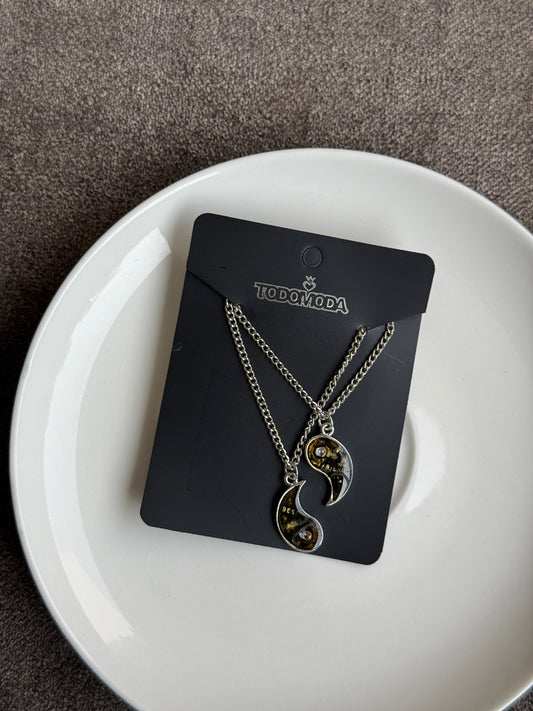 A173 SILVER BEST FRIENDS NECKLACE SET