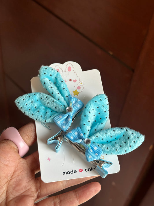 B217 BUNNY HAIR CLIPS PAIR