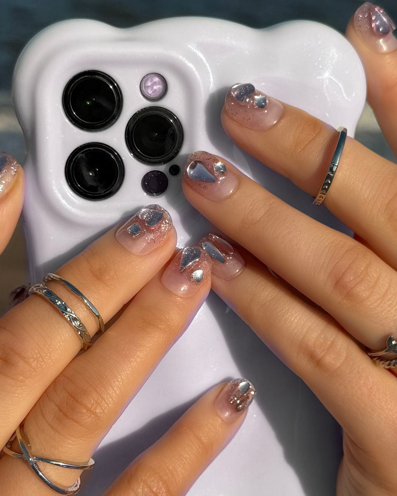 N2 GREY FANCY NAIL SET