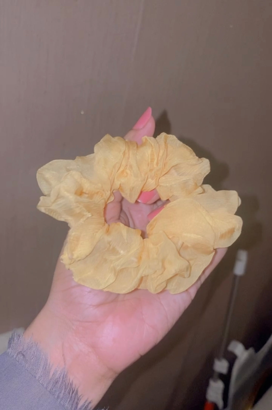 BB YELLOW CHIFFON SCRUNCHIE