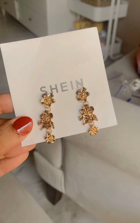 AA146 SHEIN FLOWER EARRINGS