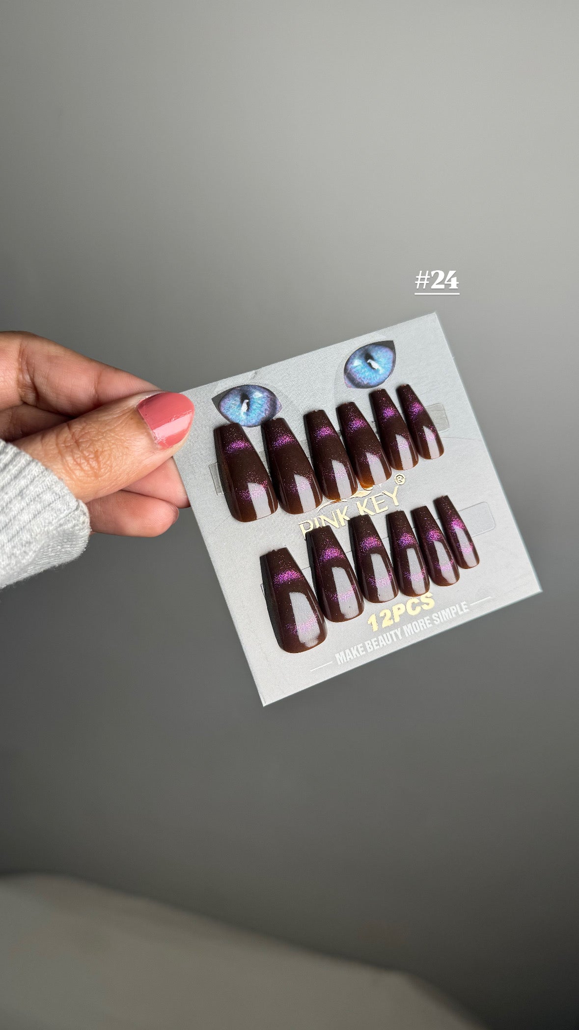 LONG SQUARE GLITTER SHINY NAIL SET