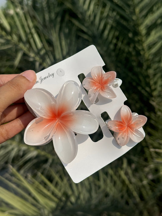 ORANGE AND WHITE FLORAL SET