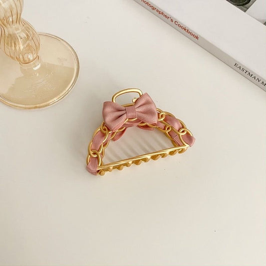 PINK RIBBON METAL CLAW CLIP