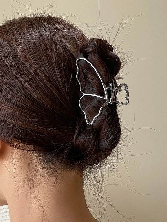 METAL SILVER BUTTERFLY CLAE CLIP