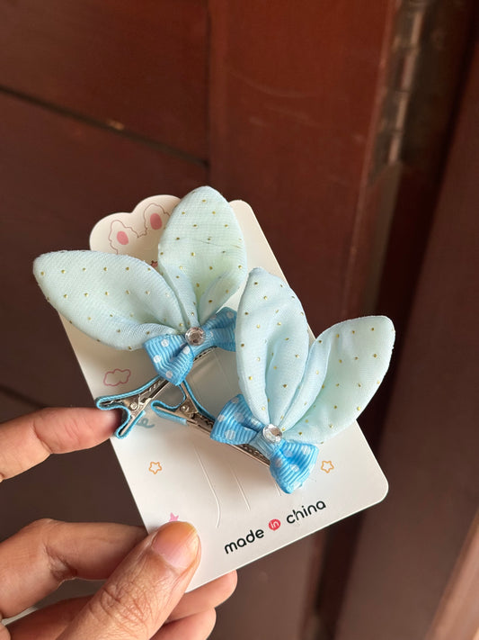 B192 BUNNY HAIR PIN PAIR