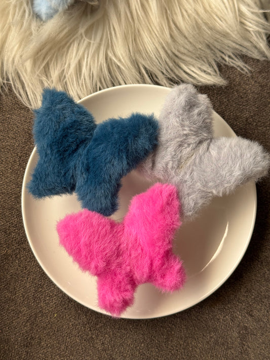 A161 BUTTERFLY FUR HAIR CLAW