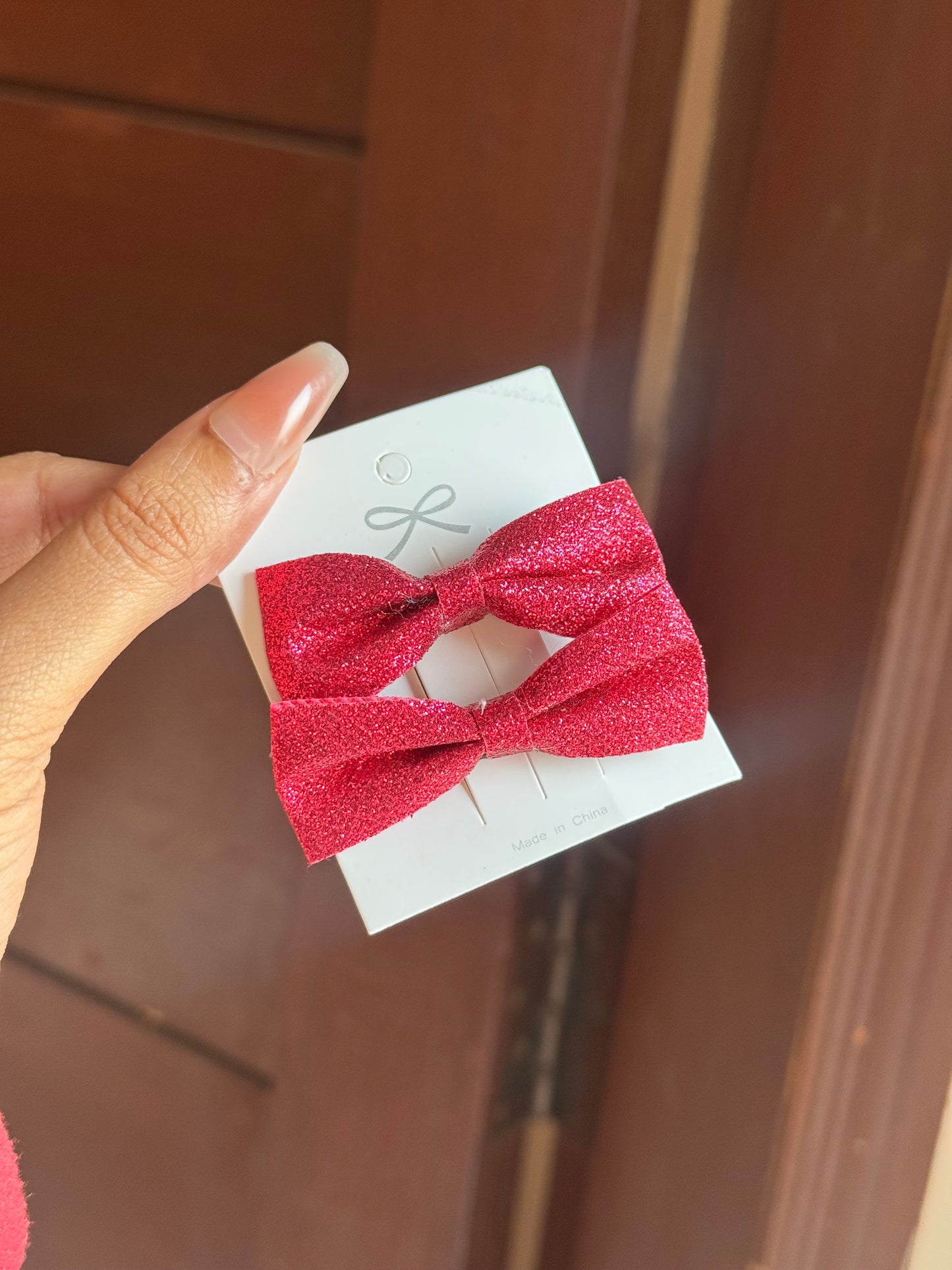 B162 SHINY HAIR BOW SET