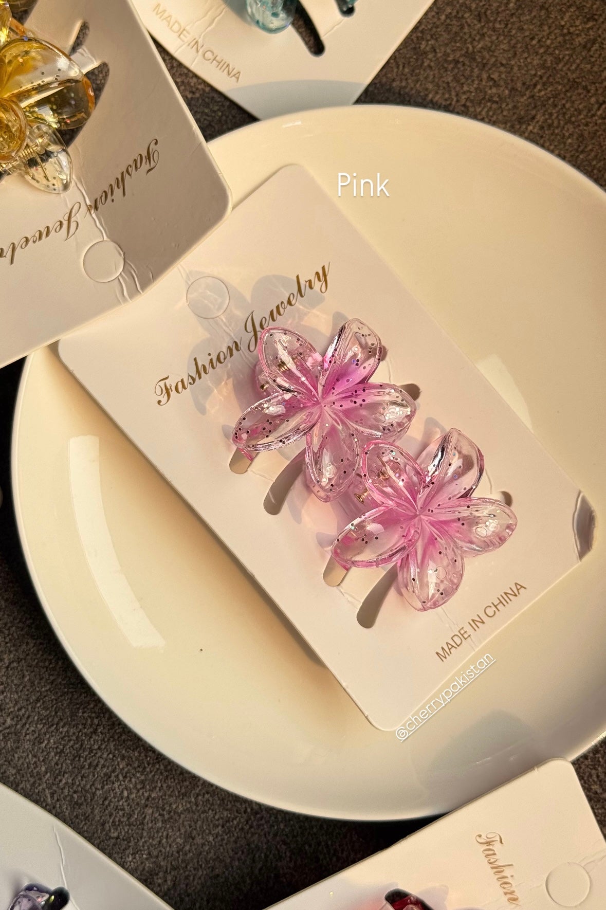 SMALL CLEAR GLITTER CLIP SET