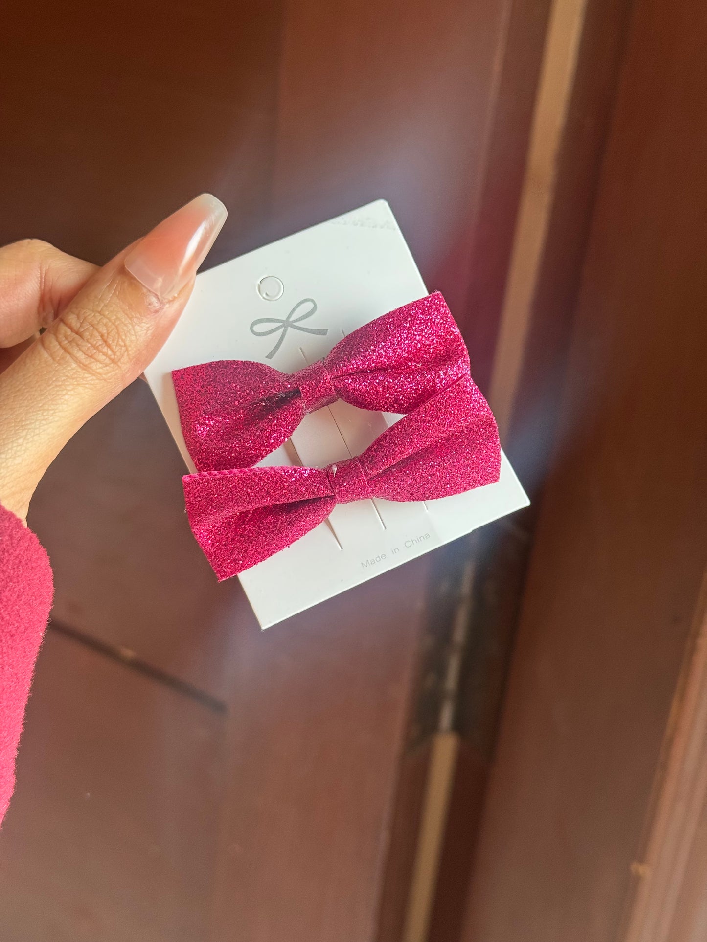 B162 SHINY HAIR BOW SET