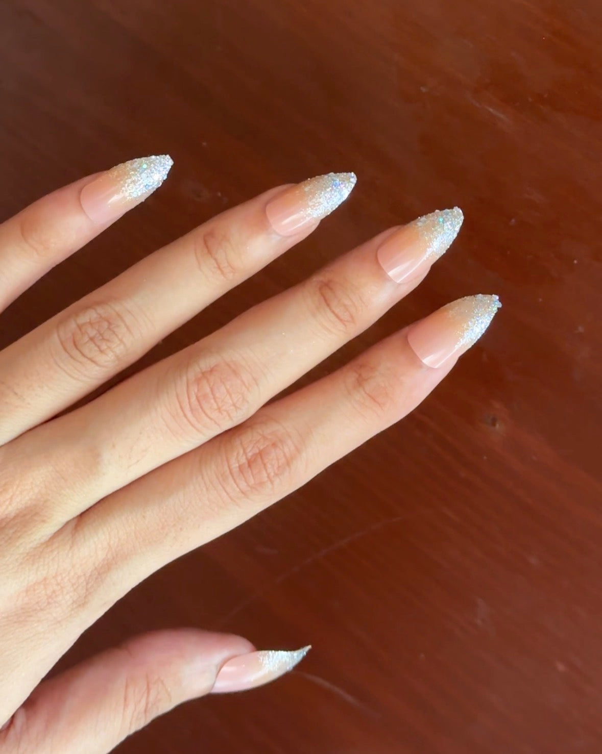 PINK GLITTER NAIL SET
