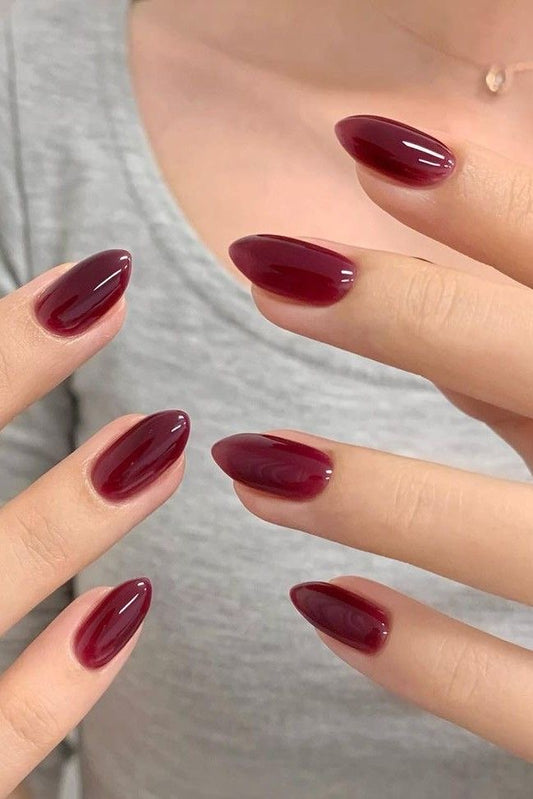 MAROON KOREAN STYLE NAIL COLOR