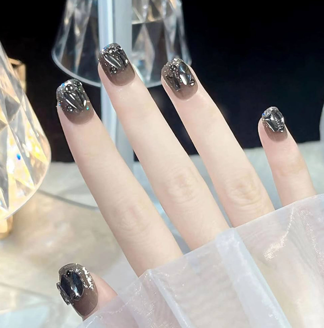 N2 GREY FANCY NAIL SET
