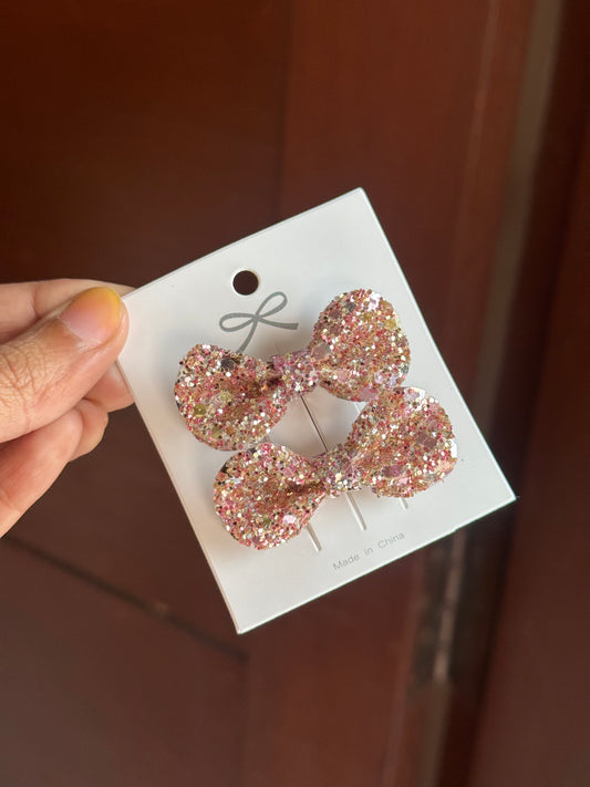 B217 GLITTER BOW PAIR