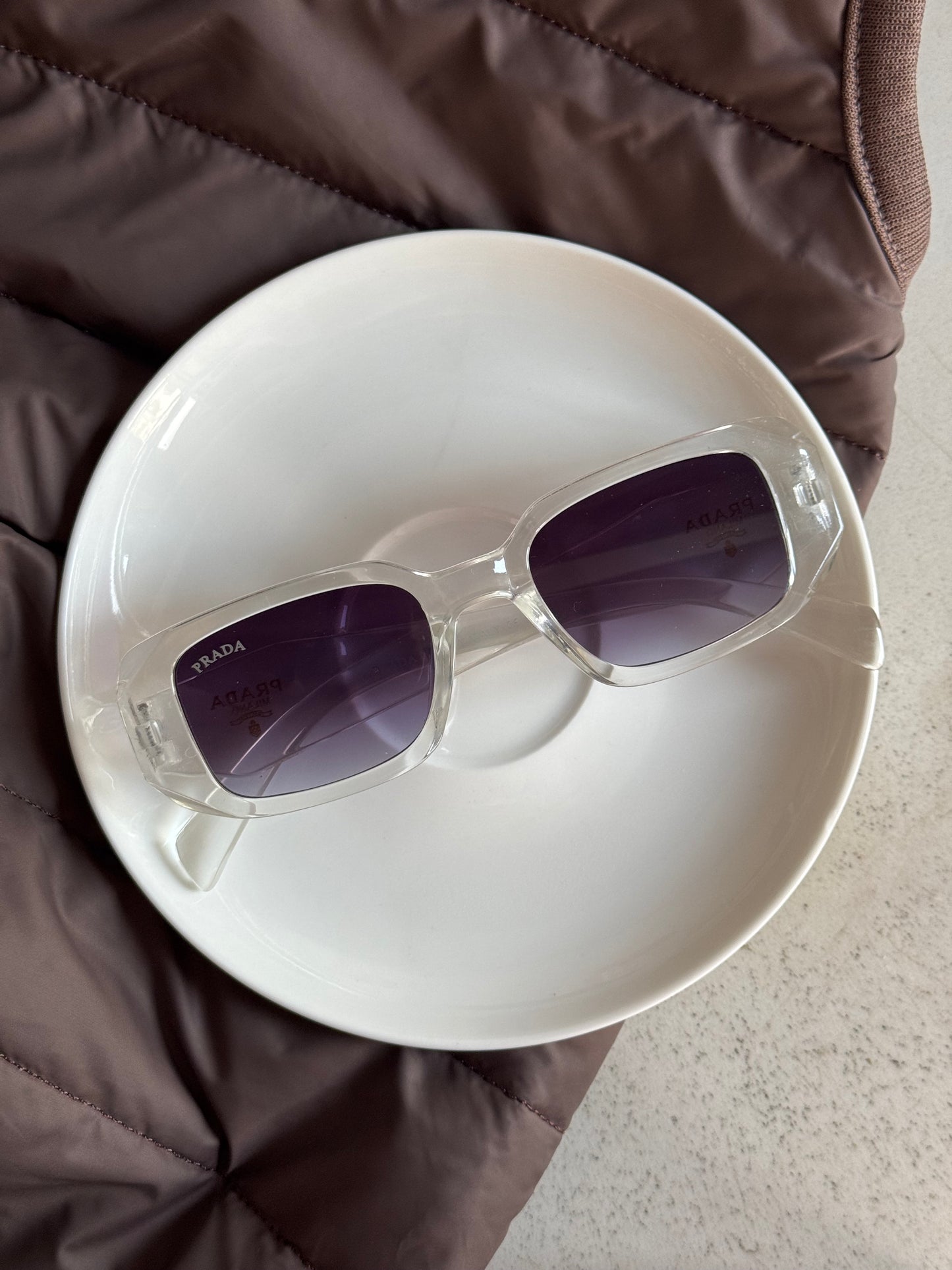 CLEAR PRADA SUNGLASSES / SHADES