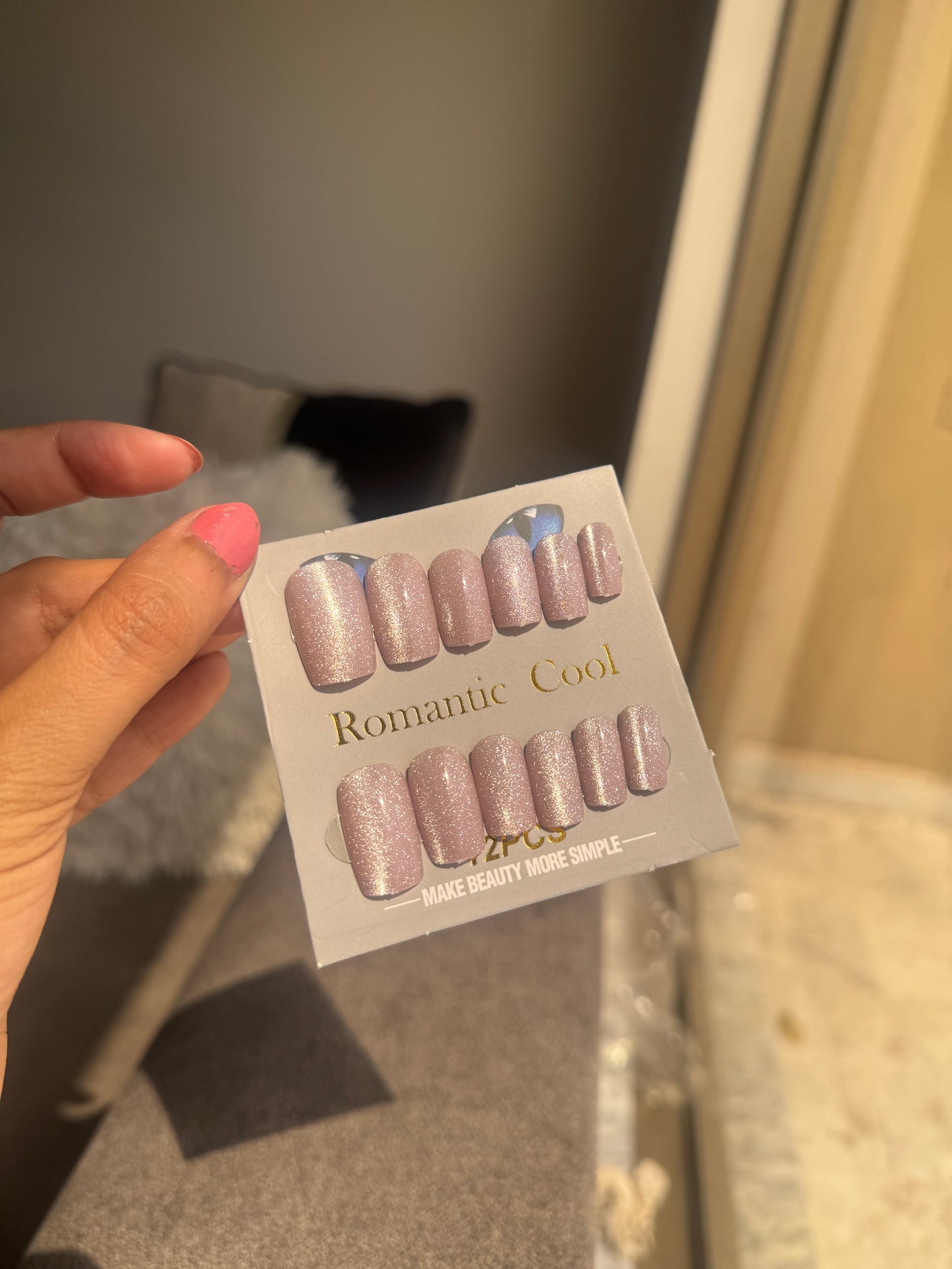 CODE 25 GLITTER MIRROR SQUARE NAILS SET