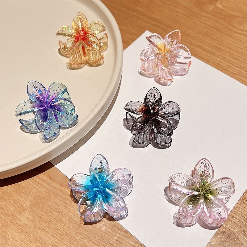 SMALL CLEAR GLITTER CLIP SET