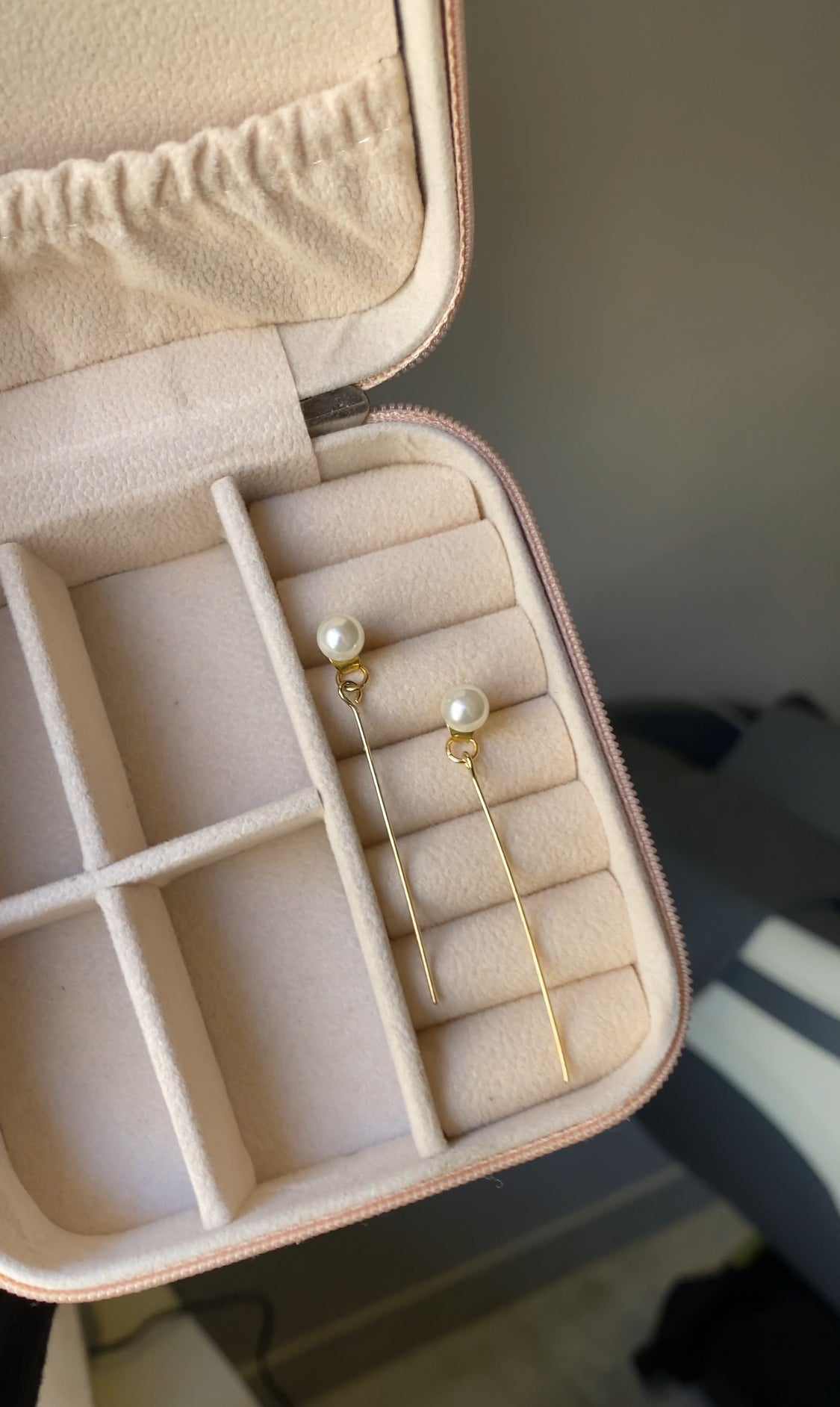 PLAIN PEARL AND GOLDEN EARRINGS