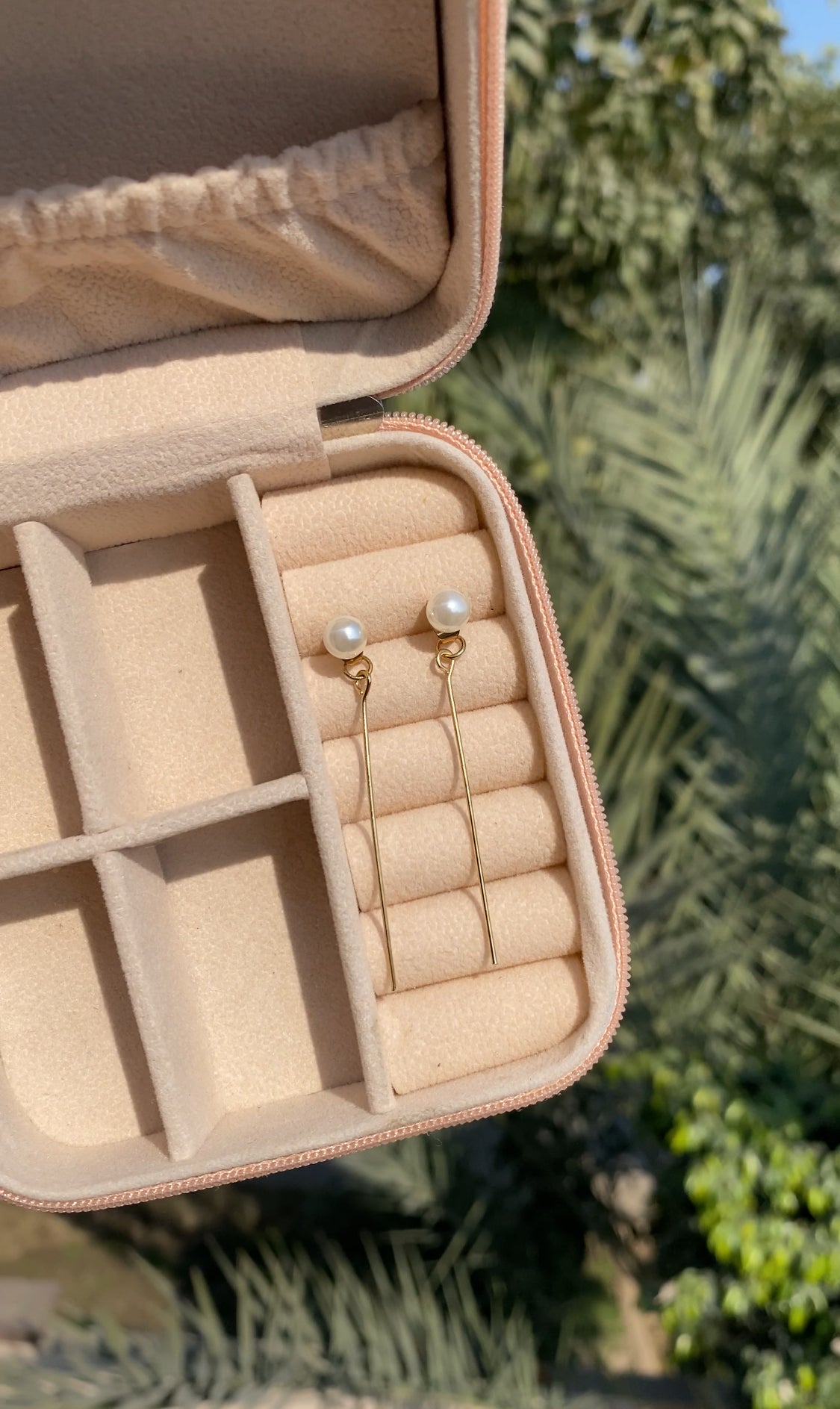 PLAIN PEARL AND GOLDEN EARRINGS