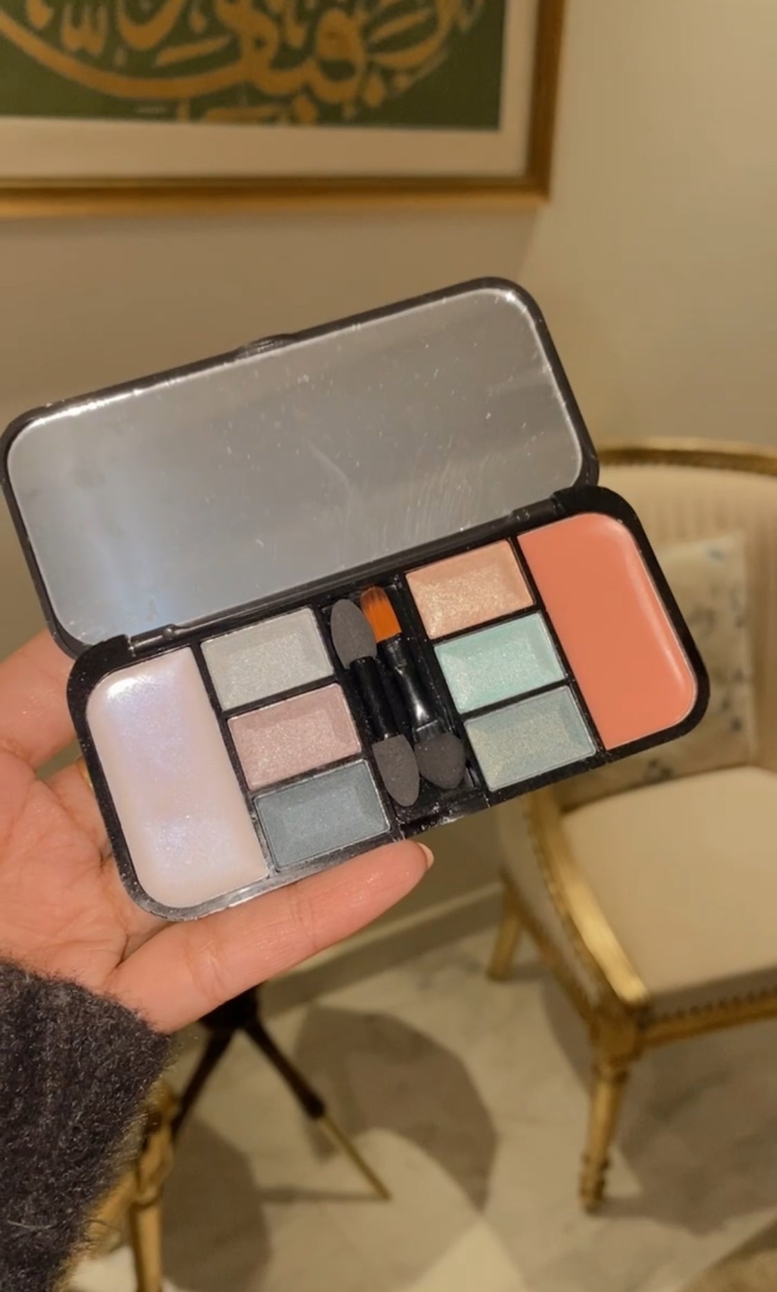 MELLIESH NIGHT BLUE CREAMY BLUSH CREAMY HIGHLIGHTER AND EYESHADOW PALETTE