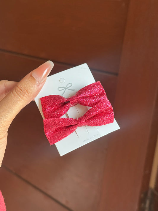 B162 SHINY HAIR BOW SET